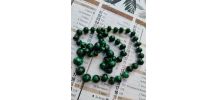 Grand collier de perles pierre de malachite africain