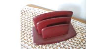 Distributeur de bureau cuir rouge Le Tanneur 