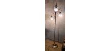 lampadaire chrome or 1960 a 70   abat jour verre moulé 166x4