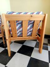 Salon scandinave vintage en pin massif 