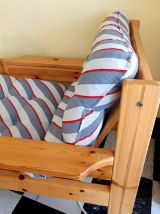 Salon scandinave vintage en pin massif 