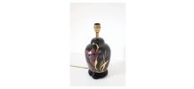 Lampe vintage vase chinois abat-jour ovale imprimé liberty
