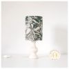 Petite lampe ancienne pied en marbre blanc et abat-jour impr