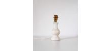 Petite lampe ancienne pied en marbre blanc et abat-jour impr