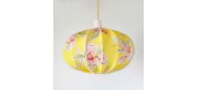 Suspension vintage ronde type japonaise imprimée