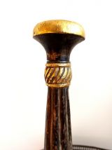 Paire de bougeoirs bois doré vintage 