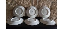 6 assiettes à dessert porcelaine motif fleuri