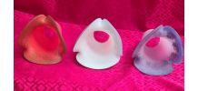 tulipe1930 pate verre pour lustre ancien style muller,h14,5x