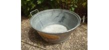 bassine en zinc galvanisé , vintage