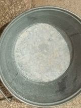 bassine en zinc galvanisé , vintage