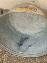 bassine en zinc galvanisé , vintage