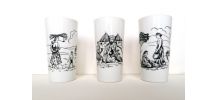 Verres en opaline blanche 