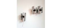 Appliques space age en aluminium brossé 1970 