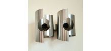 Appliques space age en aluminium brossé 1970 