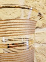 Cruche en verre granité et liserés dorés