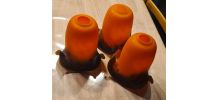 3 Tulipes en pâte de verre style Delatte,muller tres bon eta