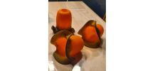 3 Tulipes en pâte de verre style Delatte,muller tres bon eta