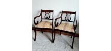  Paire de fauteuils à dos de Lyre style Charles X 