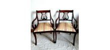  Paire de fauteuils à dos de Lyre style Charles X 