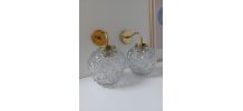 Paire d'appliques vintage verre &amp;amp; laiton doré