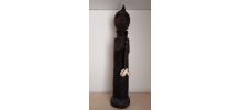 Totem de Femme Peuls (Ebéne, Cuir et Cauris) BURKINA FASO