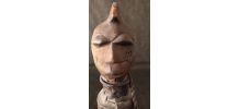 Totem de Femme Peuls (Ebéne, Cuir et Cauris) BURKINA FASO