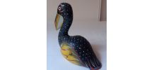 Pélican coloré en bois nautique sculpté à la main 