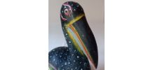 Pélican coloré en bois nautique sculpté à la main 