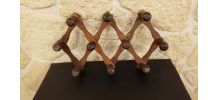 Porte manteaux bois extensible 10 patères ancien vintage