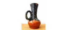 Vase XXL en céramique vintage 1960