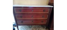 Commode - dessus marbre - 3 tiroirs - 3 clés