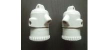 2 douilles  porcelaine blanche  , vintage