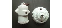 douille porcelaine et rosace, vintage