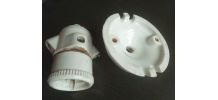 douille porcelaine et rosace, vintage