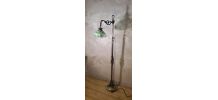LAMPADAIRE art nouveau  ,bronze, opaline verte marbré ,h 170