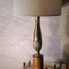 tres grande lampe classic de luxe bronze et bois 4kg 57x28 a