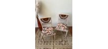 Set 2 chaises marqueterie savane
