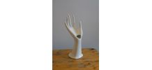 Vase soliflore baguier vintage en céramique blanche