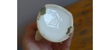Vase soliflore baguier vintage en céramique blanche