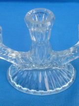 Chandelier 3 feux, verre moulé, vintage