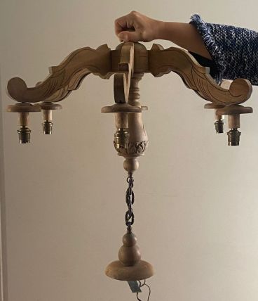 Lustre ancien bois 
