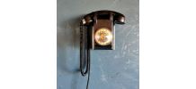 Applique murale lampe vintage bakélite téléphone noir 