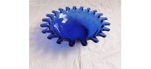Saladier en verre bleu