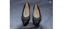 chaussures vintage années 60 escarpins Cypris bleu foncé