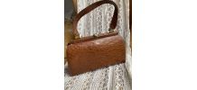 Sac cuir style crocodile années '50