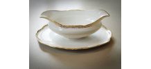 Saucière en porcelaine avec dorures