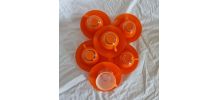 Tasses et sous Tasses DURALEX orange 