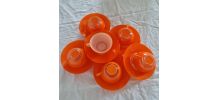 Tasses et sous Tasses DURALEX orange 