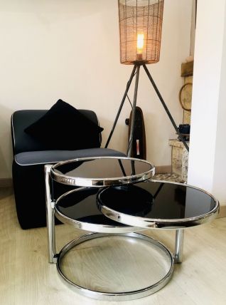 Table basse pivotante trois niveaux 