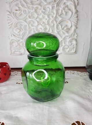 Pot d'apothicaire, bocal hermétique en verre vert LEVER